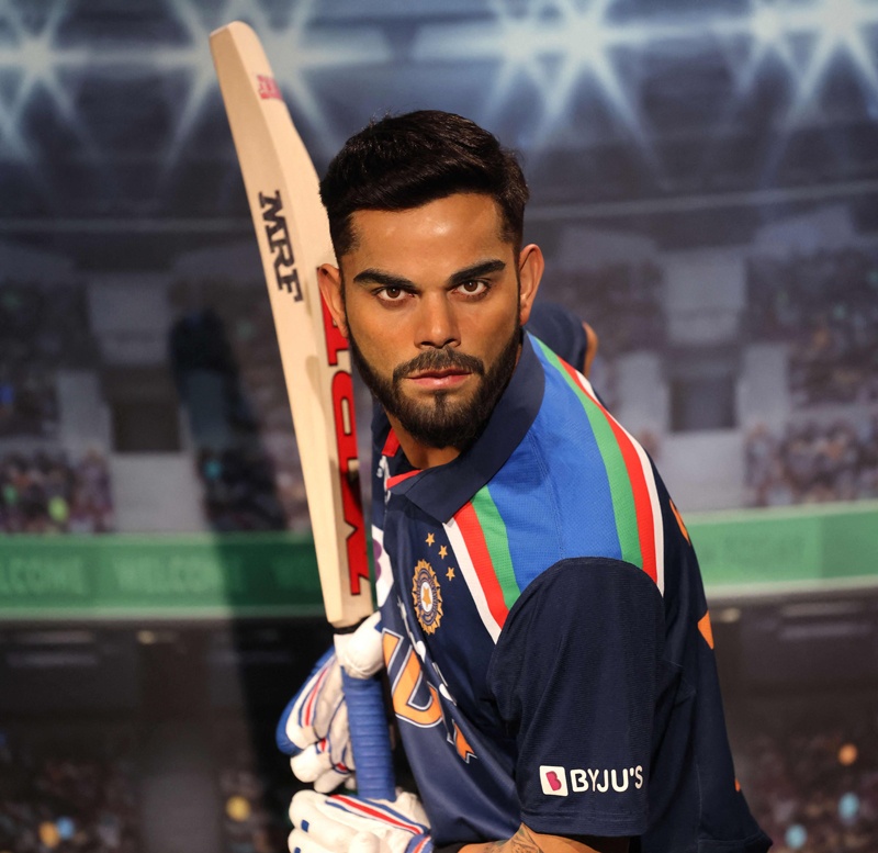 A waxwork of Indian cricket player Virat Kohli.<br>