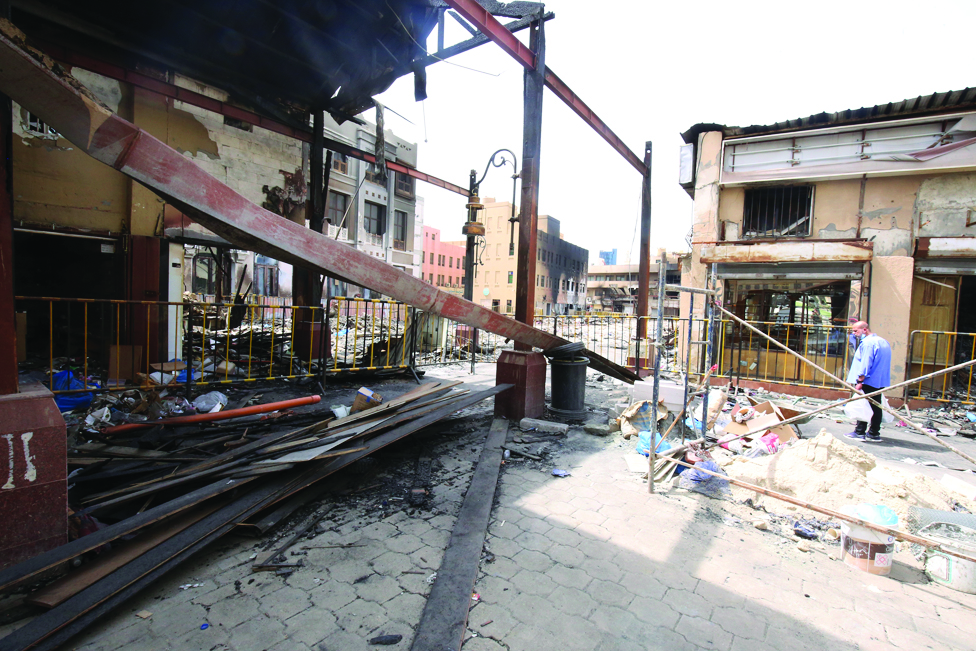 Souq Mubarakiya fire's aftermath