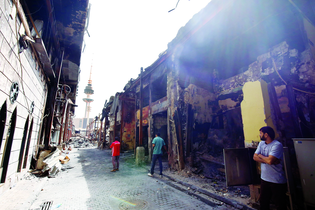 Souq Mubarakiya fire's aftermath