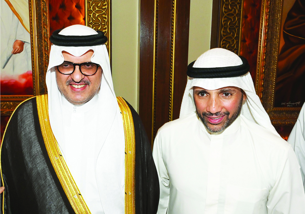 Marzouq Al-Ghanem with Saudi Ambassador to Kuwait Prince Sultan bin Saad bin Khaled Al-Saud.