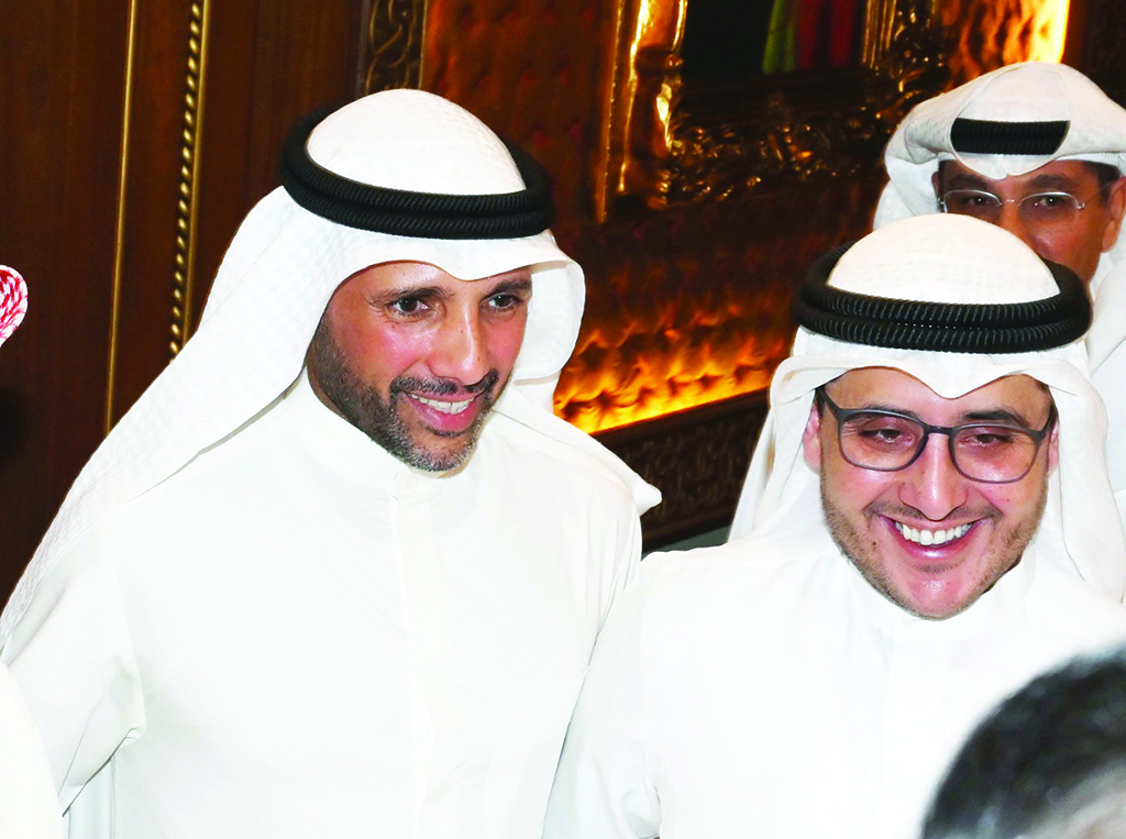 Marzouq Al-Ghanem with Foreign Minister Sheikh Ahmad Nasser Al-Mohammad Al-Sabah.