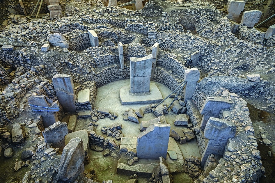 A picture shows pillars at the archaeological site of Gobekli Tepe in Sanliurfa, Turkey.
