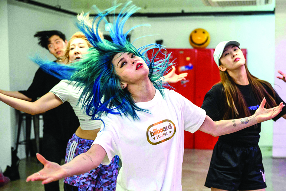 Korean-American K-pop star AleXa takes part in a rehearsal with her dance crew in a dance studio of South Korea's ZB Label in Seoul.