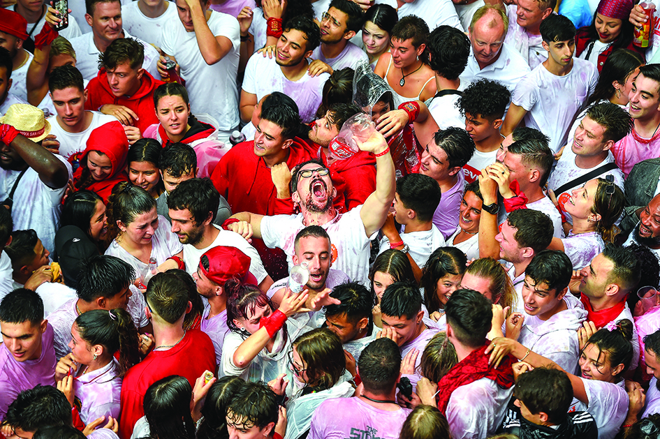 Participants celebrate during the 