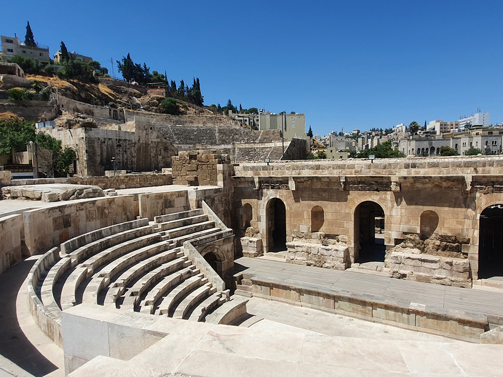 Odeon .. a historic site and  touristic attraction in Amman