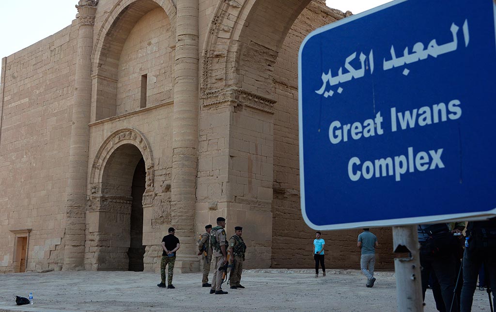 Tourists visit the ancient city of Hatra in northern Iraq.