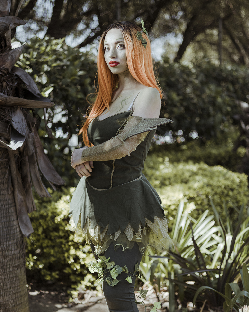 South African cosplayer Gabby Maia, 21, poses for a portrait while dressed as the character Poison Ivy.