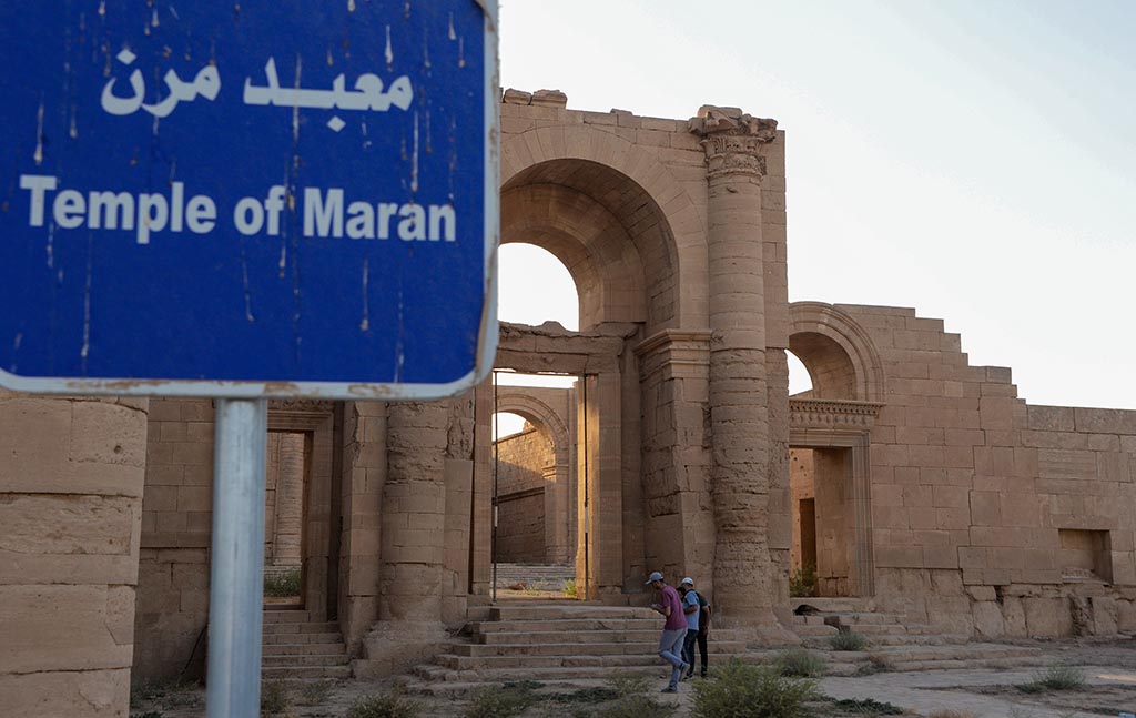 Tourists visit the ancient city of Hatra in northern Iraq.