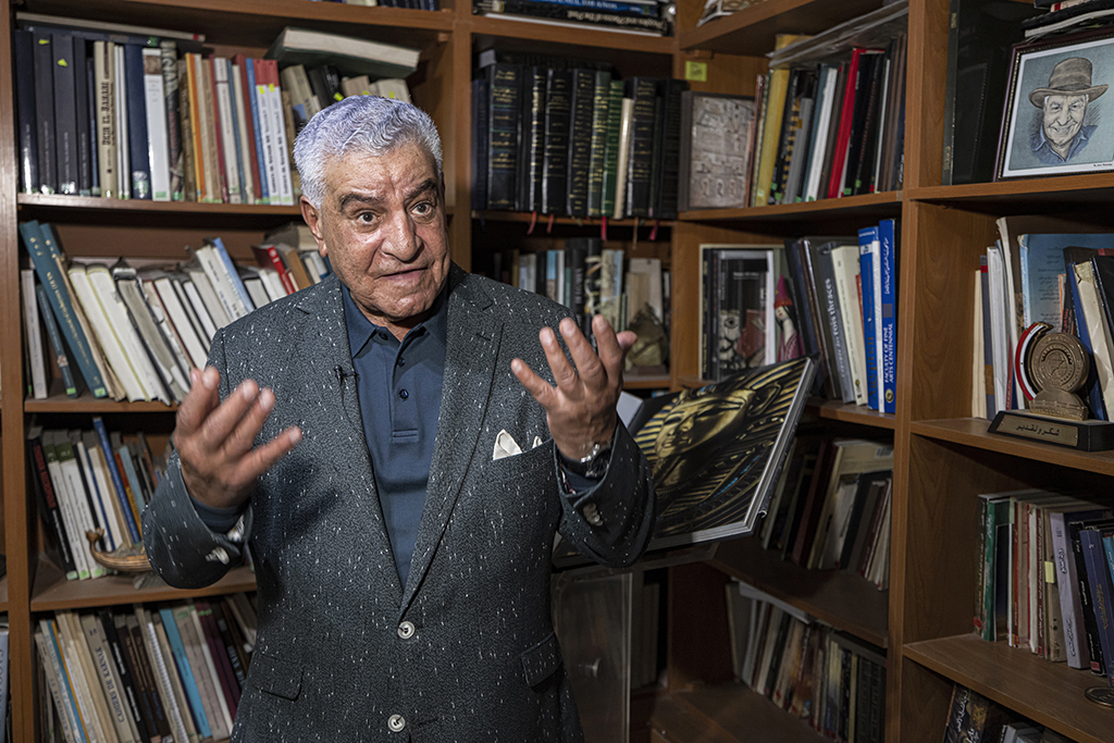 Egypt's former antiquities minister Zahi Hawass gives an interview with AFP at his office in the capital Cairo.