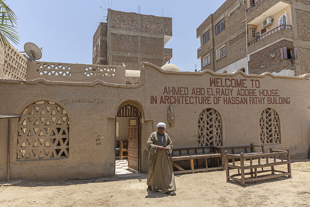 Ahmed Abdel Rady, the 73-year-old owner of a small museum dedicated to the recent history of the village of al-Qurna (Gurna), walks outside the museum at the village on the west bank of the Nile river opposite Egypt’s southern city of Luxor.