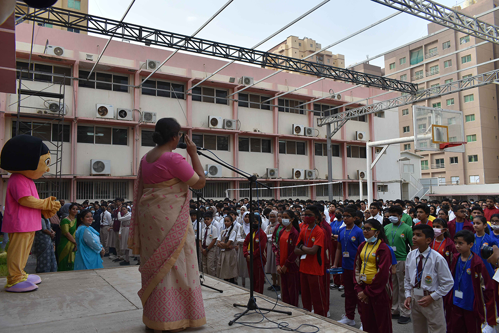 KUWAIT: ICSK students at the school assembly.