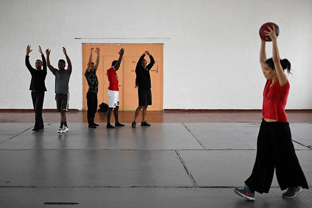 Inmates attend a contemporary dance class at Linho prison in Alcabideche, near Cascais.