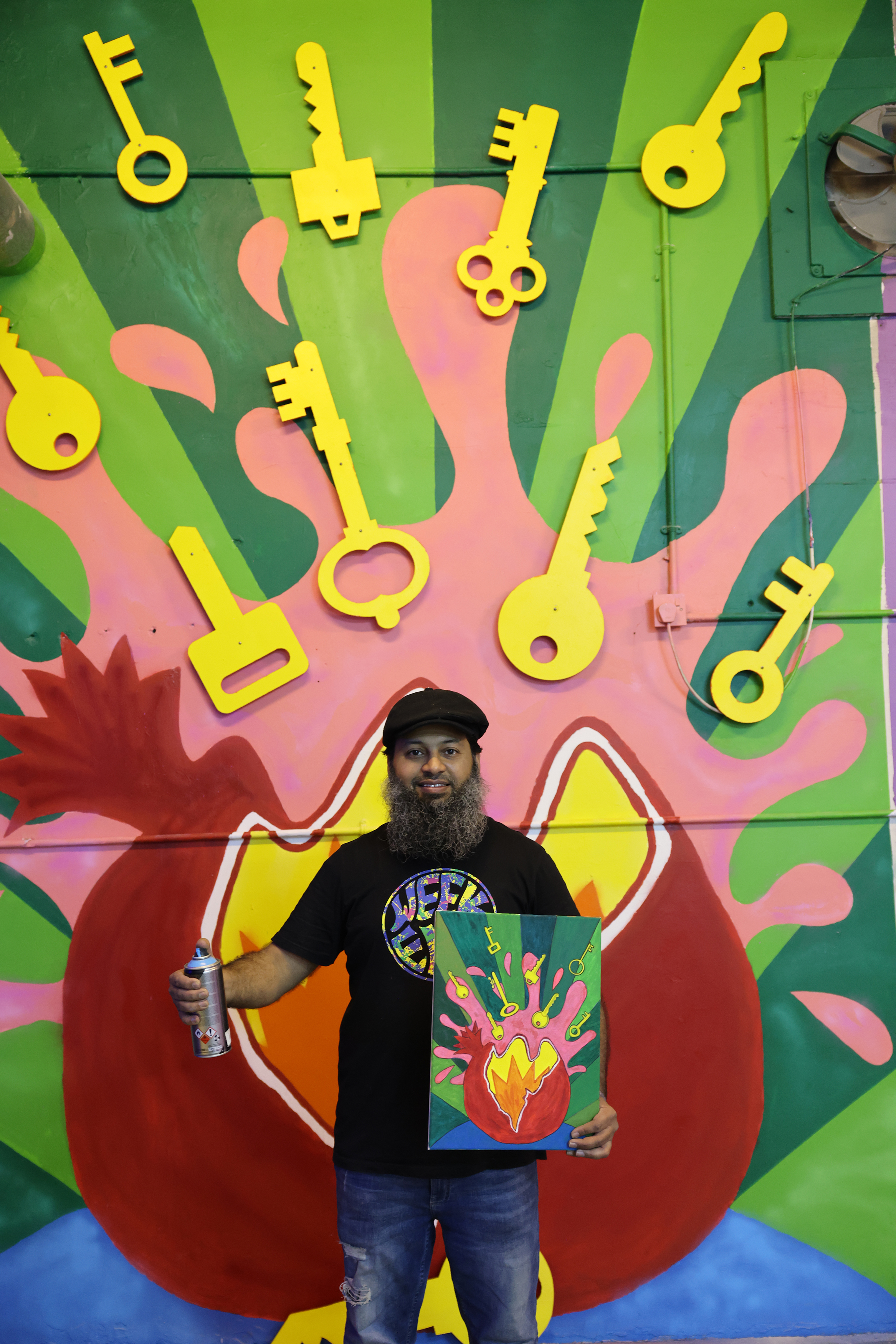 Kuwait Times editor showcases artistic talents through mural