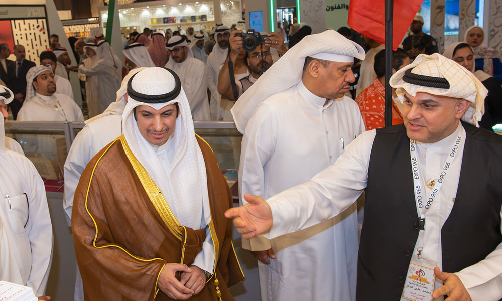 Minister Al-Mutairi with founder of Expo 965 Mohammad Kamal