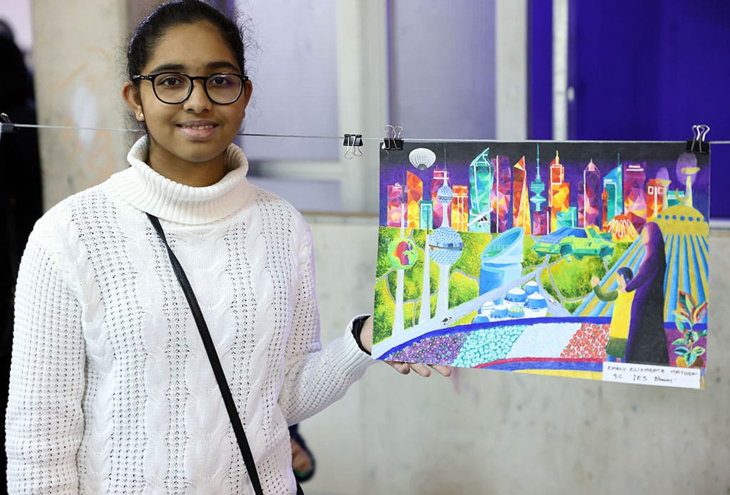 Photo shows the second-place winner Emily Elizabeth Mathew in the (12-14 category) .