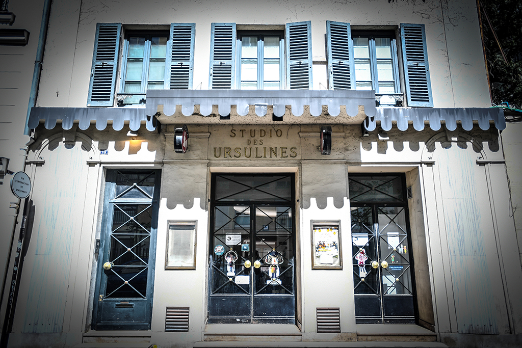  This file photo shows the entrance of the Cinema Studio des Ursulines movie theatre in Paris. 