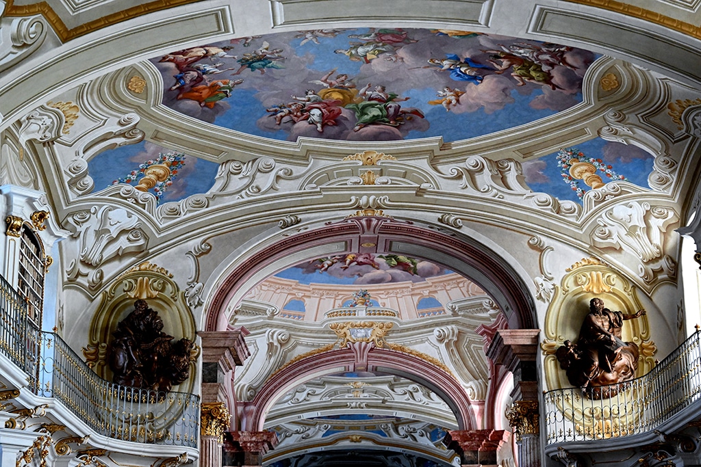 A detail of the library of the Benedictine Abbey in Admont, Austria is pictured.