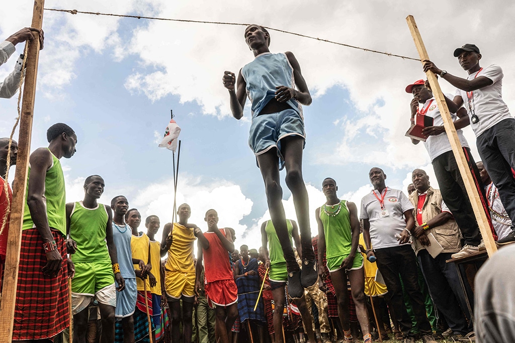  A participant from Kuku village participates in the high jump.
