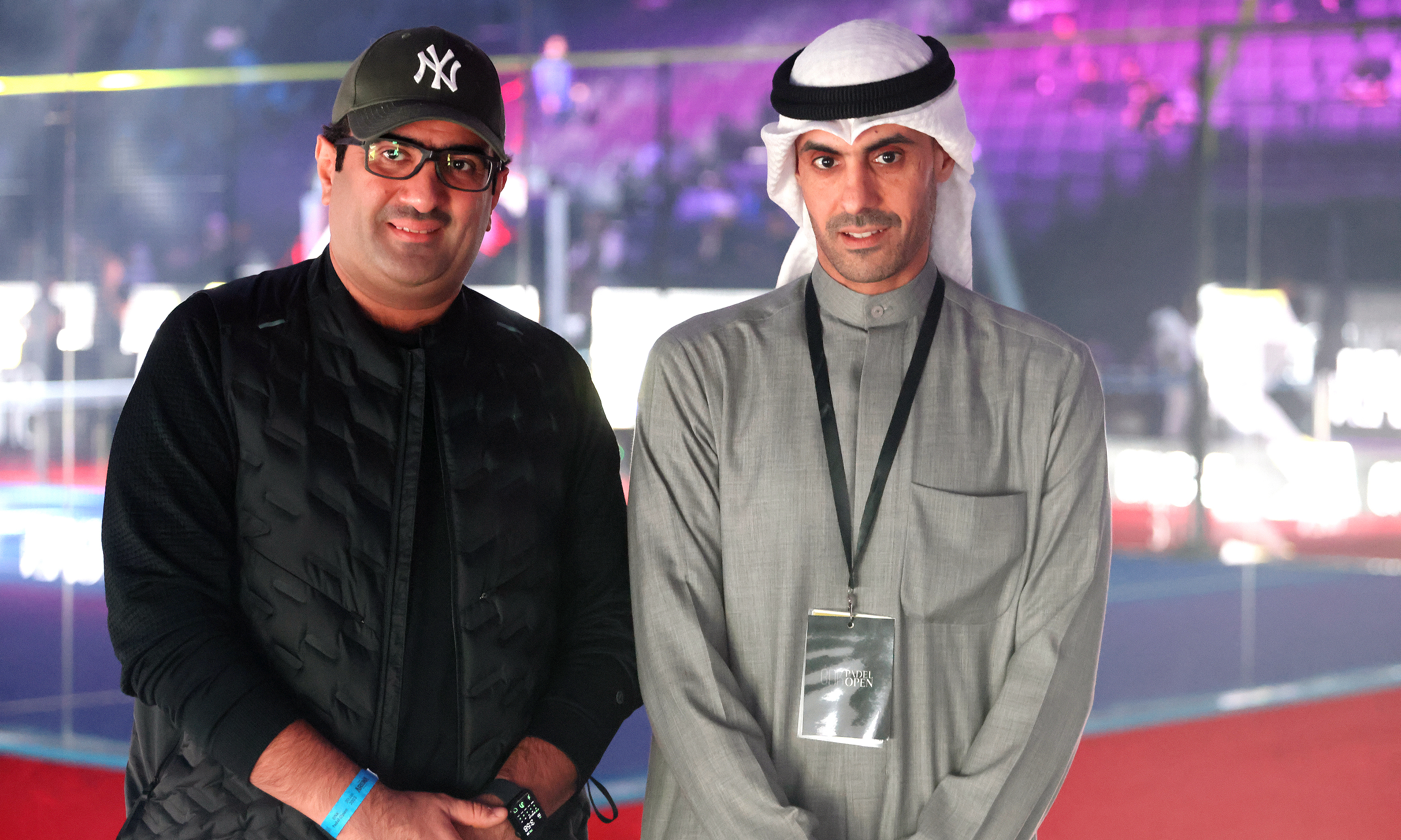 Bader Al-Kharafi (right) with Former Minister of Commerce and Industry Khaled Al-Roudan (left)