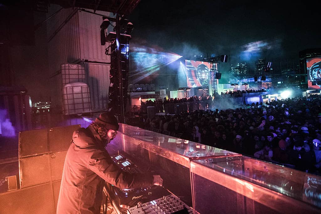 DJ Dabeull plays music during Igloofest 2023 in Montreal, Quebec, Canada.