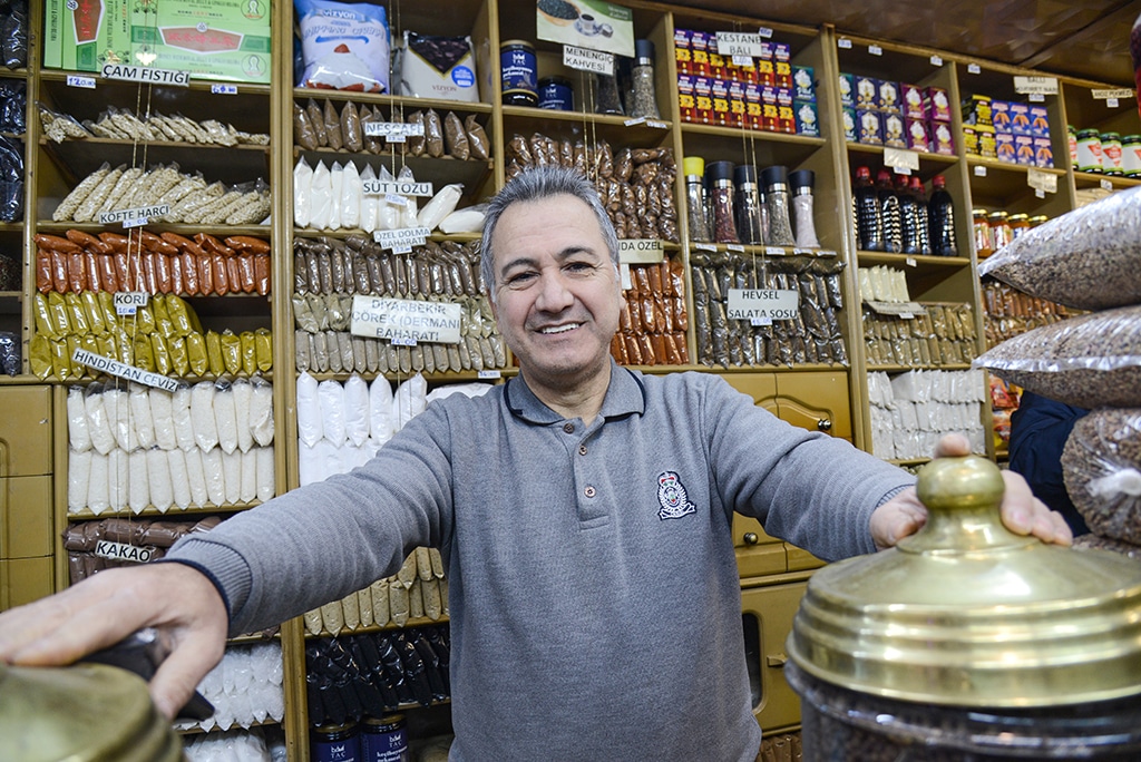 Suleyman Onur poses during an interview in Diyardakir.