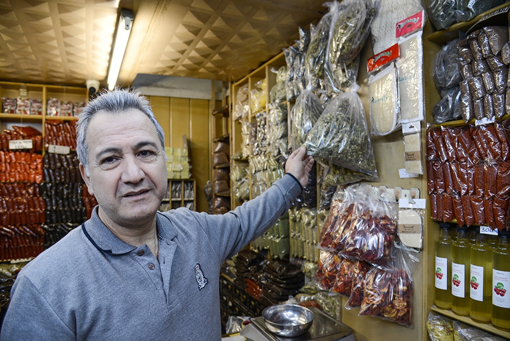 Suleyman Onur poses during an interview in Diyardakir.