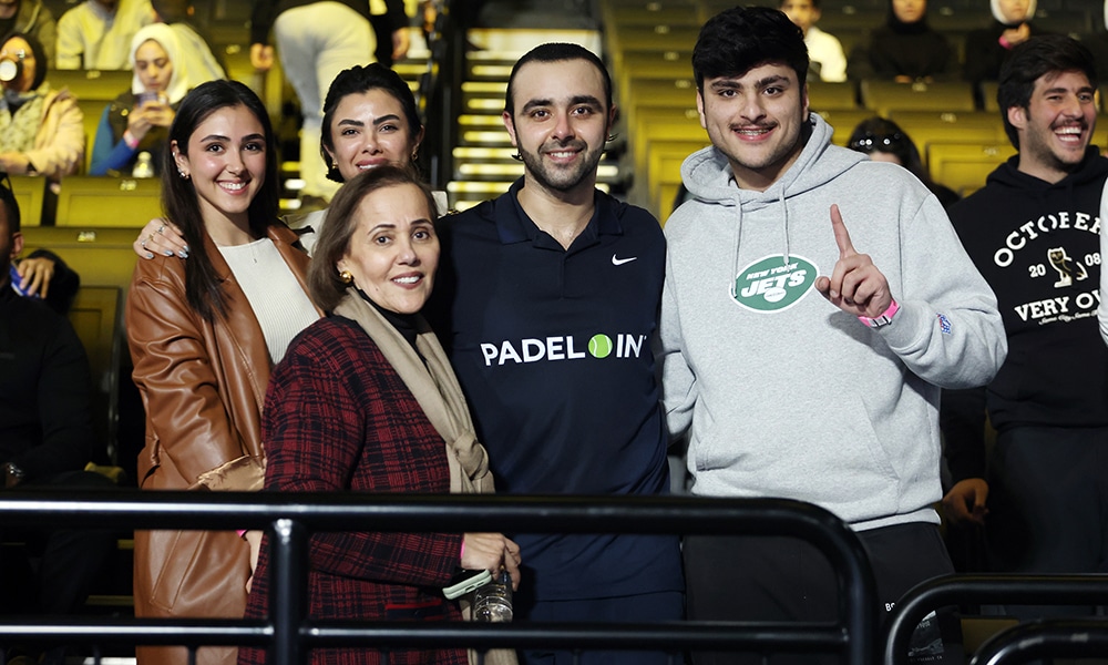 Kuwaiti padel player and champion Ahmed Rabeaa with his family