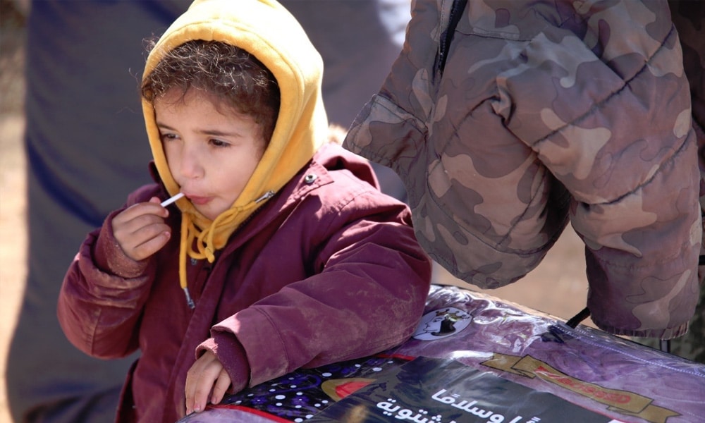 A child at Jordanian refugee camps