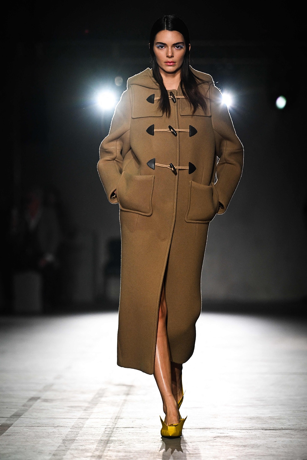 US model Kendall Jenner presents a creation for Prada