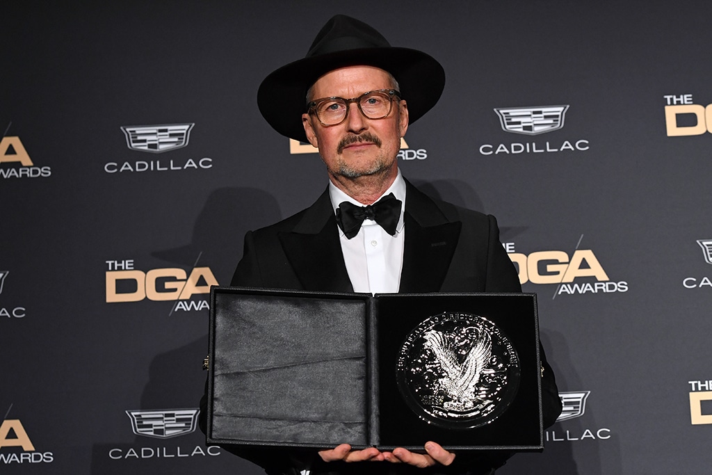 US director Todd Field poses with the Feature Film Medallion for