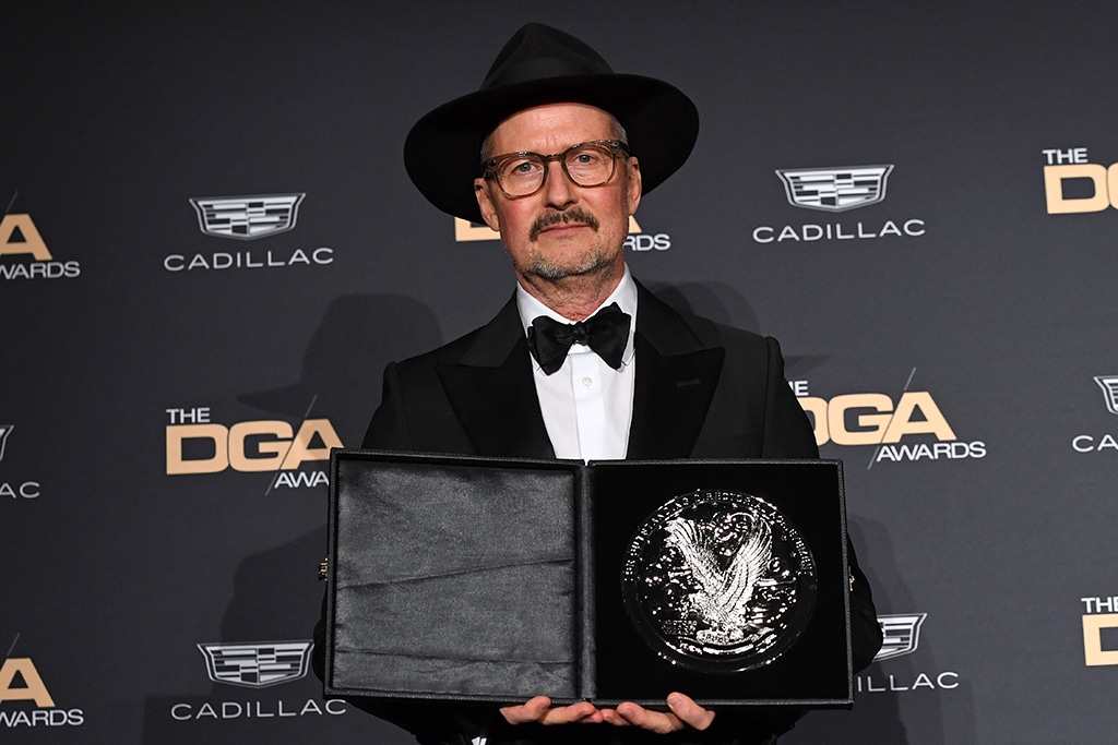 US director Todd Field poses with the Feature Film Medallion for 