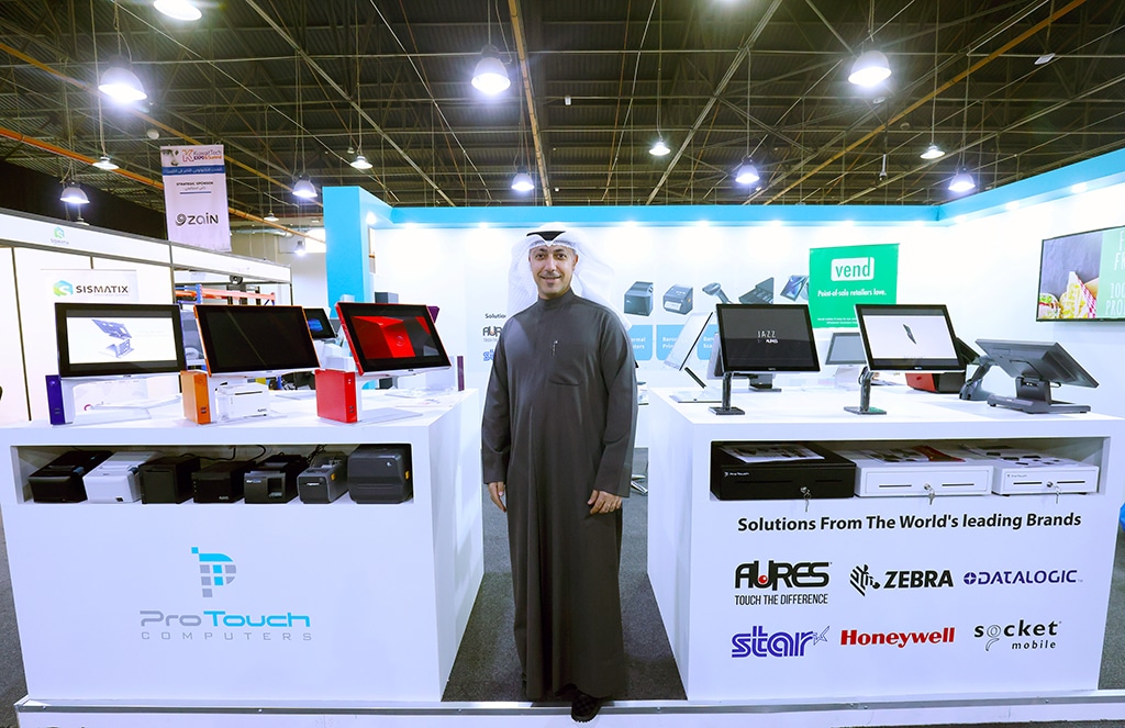 Mohammad Al-Garashi at Pro Touch Computers booth.