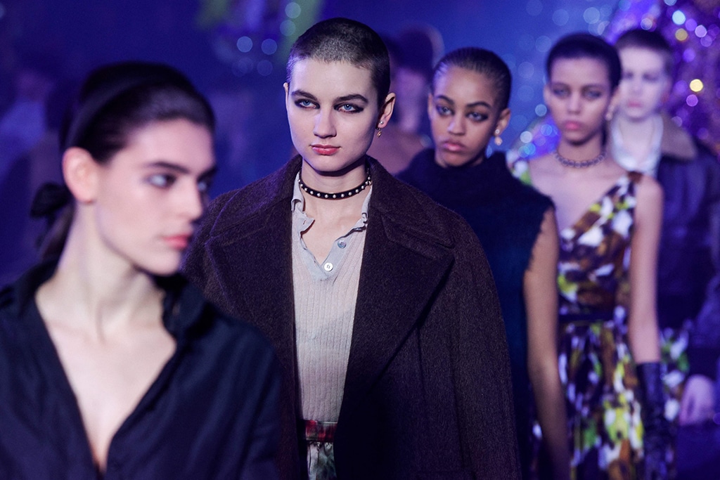 Power scarves and punk elegance for Dior and Saint Laurent's strong women