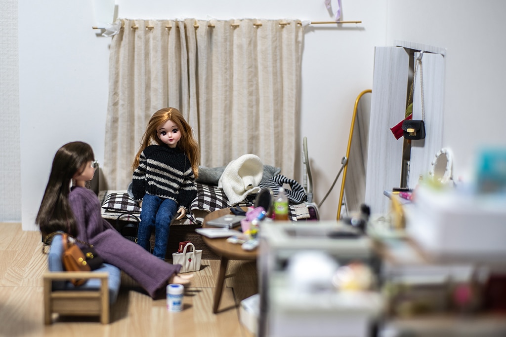 This photo shows some Licca-chan dolls belonging to an anonymous creator during an interview with AFP at her apartment in Saitama.