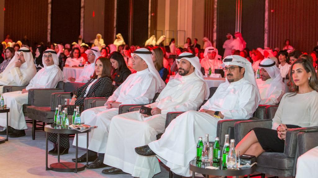 Deputy CEO of the National Bank of Kuwait Group Sheikha Al-Bahr (in the forefront) with Mohammad Al-Qattan, Ahmed Al-Amir and Dr Abdul Rahman Al-Taweel.