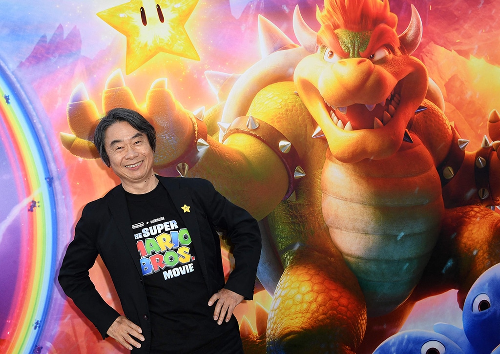 Japanese producer and video game designer Shigeru Miyamoto attends Universal’s “The Super Mario Bros Movie special screening at the Regal LA Live in Los Angeles.