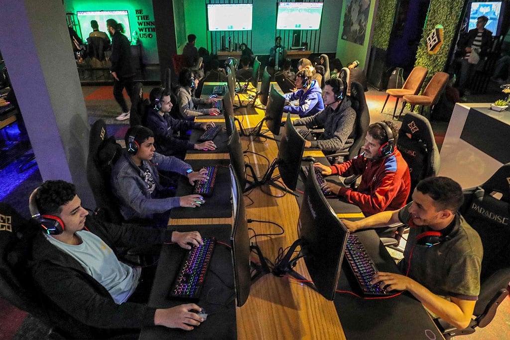 In this picture youths play at a video gaming centre in Libya's capital Tripoli.— AFP photos