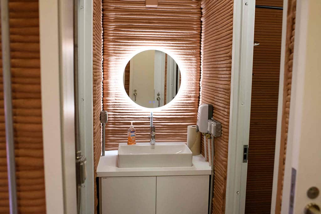 A bathroom inside of CHAPEA’s Mars Dune Alpha.