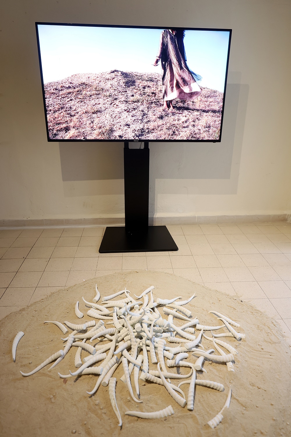 This photo shows “Anthropocene, 2023”, one of the artworks at the exhibit.