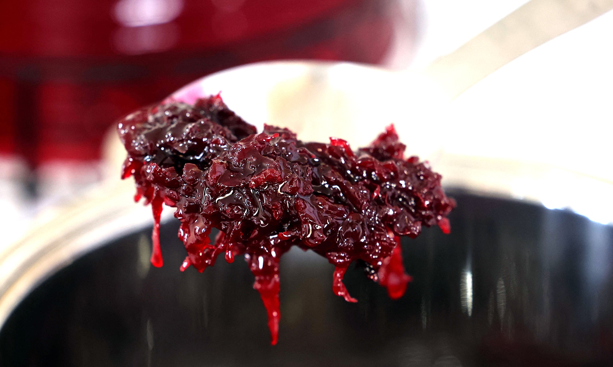 Zahraa Sayed Ahmed produces jam from Damascena (Damask) roses, at her house in the village of Qsarnaba.