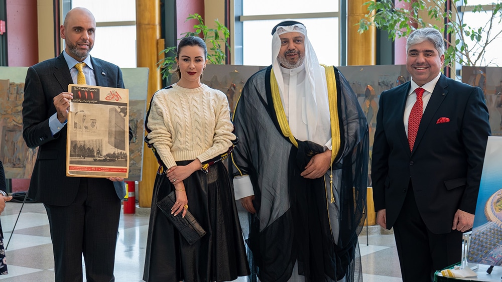 Ambassador Tareq Al-Banai (center right) and Kuwaiti Ambassador to Washington Sheikha Al-Zain Sabah Nasser Al-Saud Al-Sabah (Center left) with other officials.