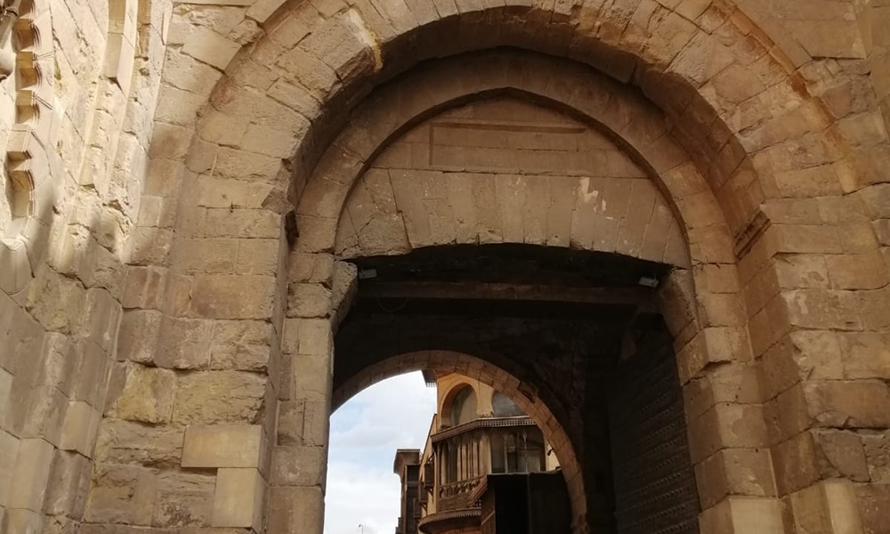 A small market located under the Bab Zuweila gate.