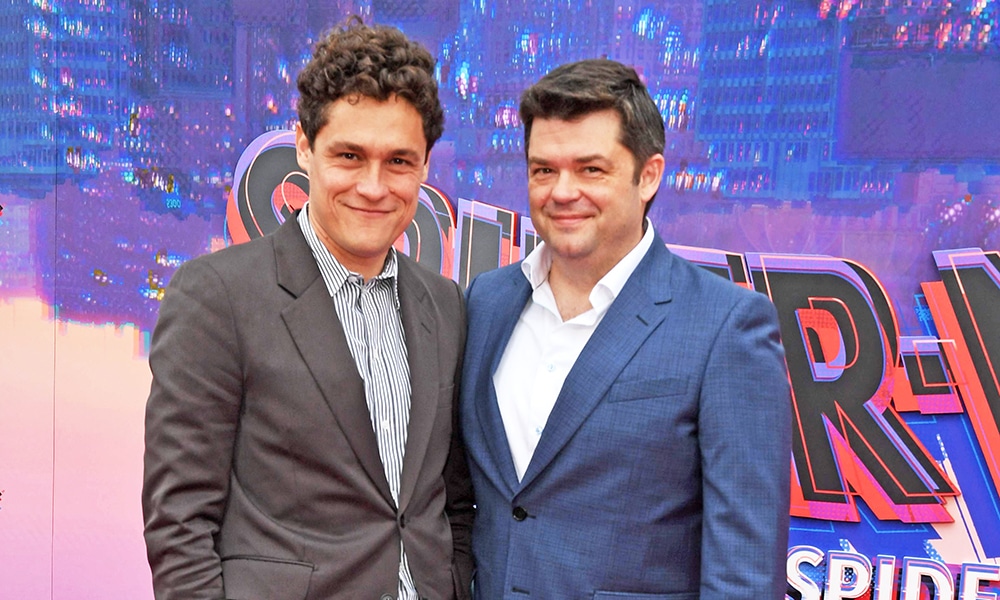 US writers Phil Lord (left) and Chris Miller arrive for the world premiere of 'Spider-Man: Across The Spider-Verse'.