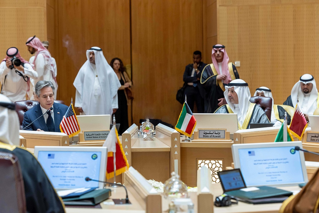 Kuwait's Foreign Minister leads Kuwait's delegation to GCC-US ministerial. – KUNA photos