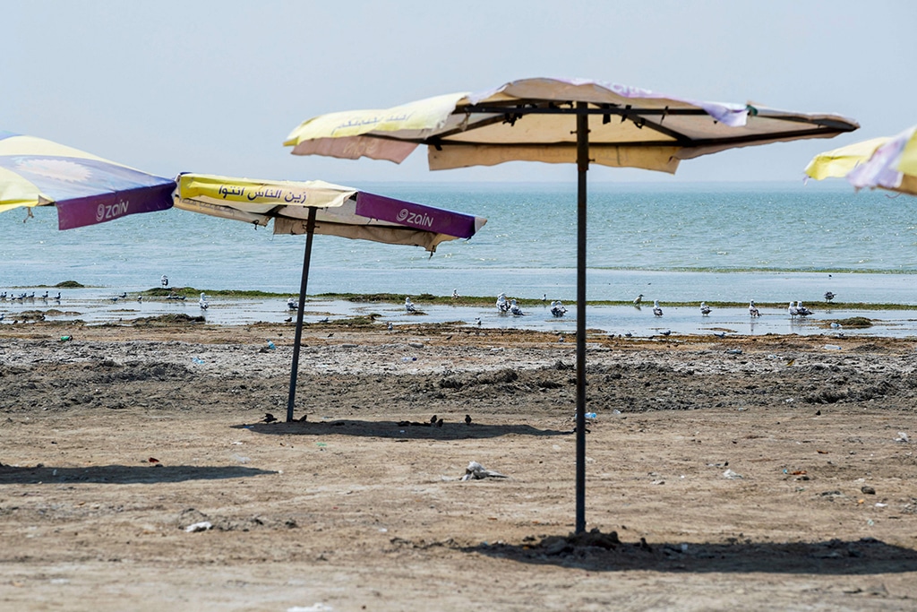 A picture shows empty tourist facilities by the Habbaniyah lake affected by severe drought in Iraq's Anbar province.