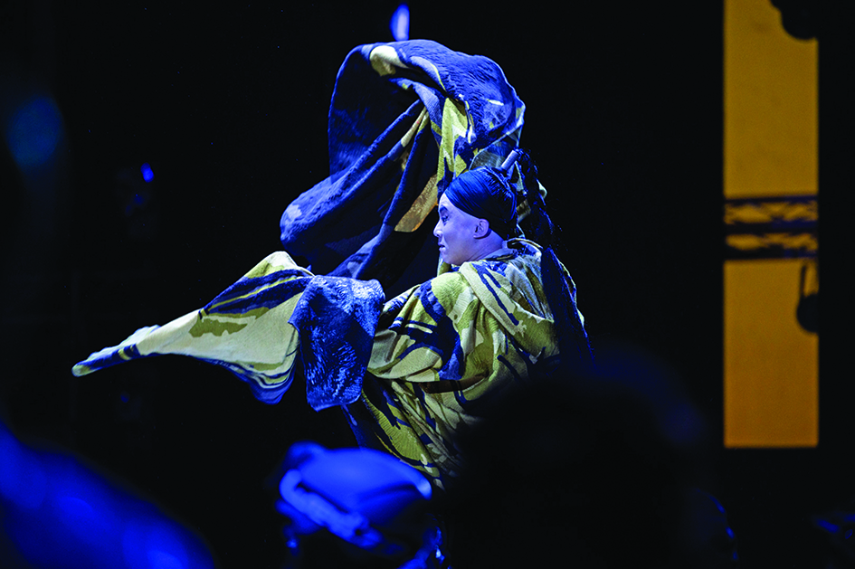 This photo shows Chinese opera singer Chao Hsin perform in Giacomo Puccini's